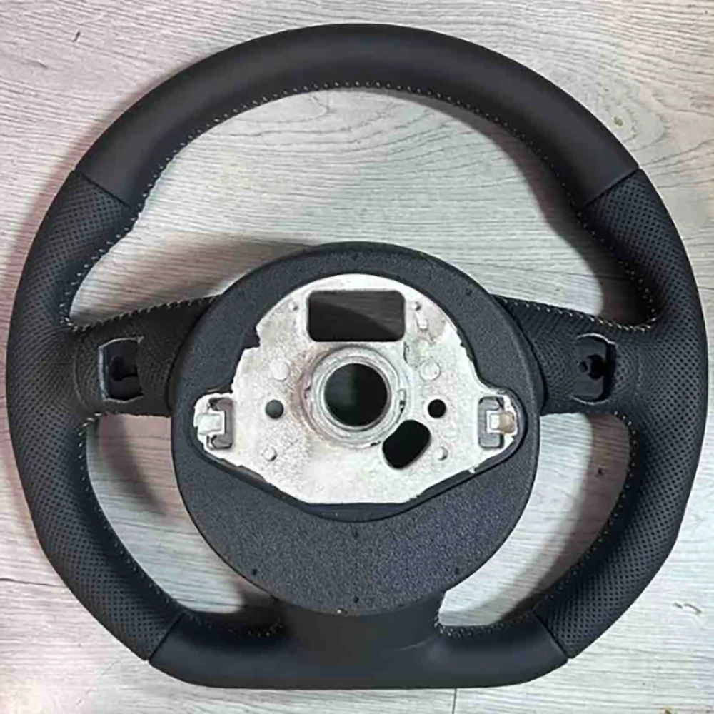 

For Audi A3 8V A4 B8 RS/S/Sline Logo White Stitching Half Perfotaed Leather Steering Wheel with Key Frame Assembly Assembly