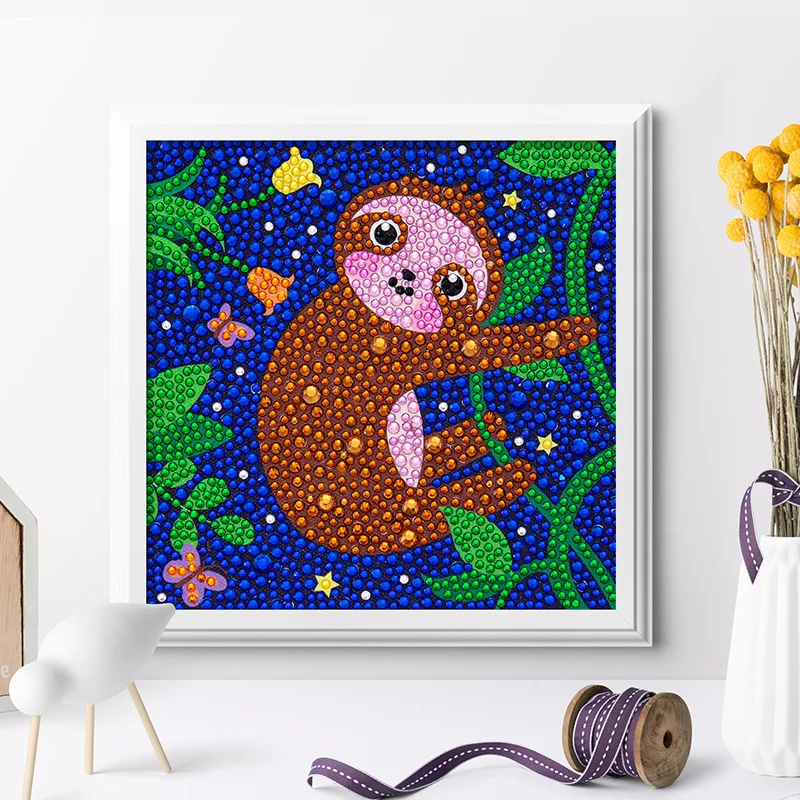 Children's Diamond Painting Kits For Kids Cartoon Sloth Crystal Painting By Number Kits Best Gift For Children Home Wall Decor