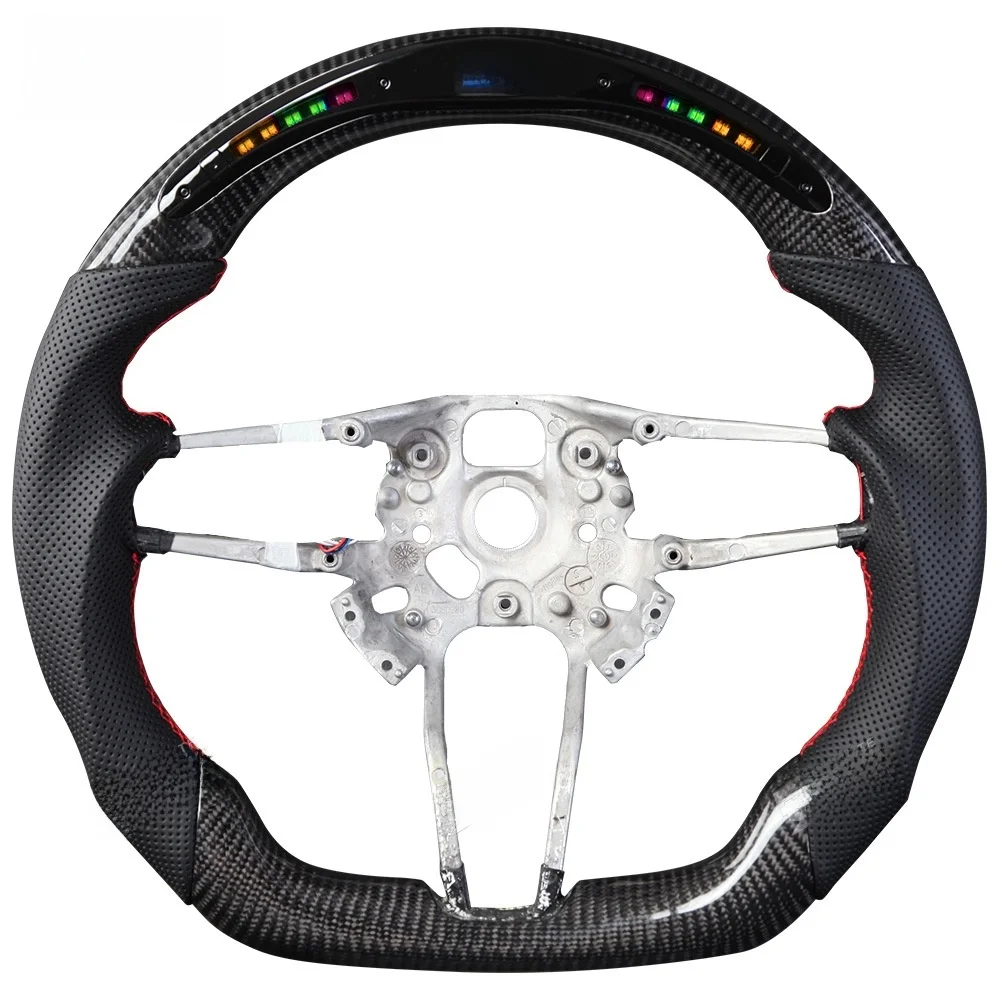 -For Carbon Fiber LED Steering Wheel for  911  Cayenne Macan 718 (2016-2021) - Sporty Modification & Upgrade Replace^