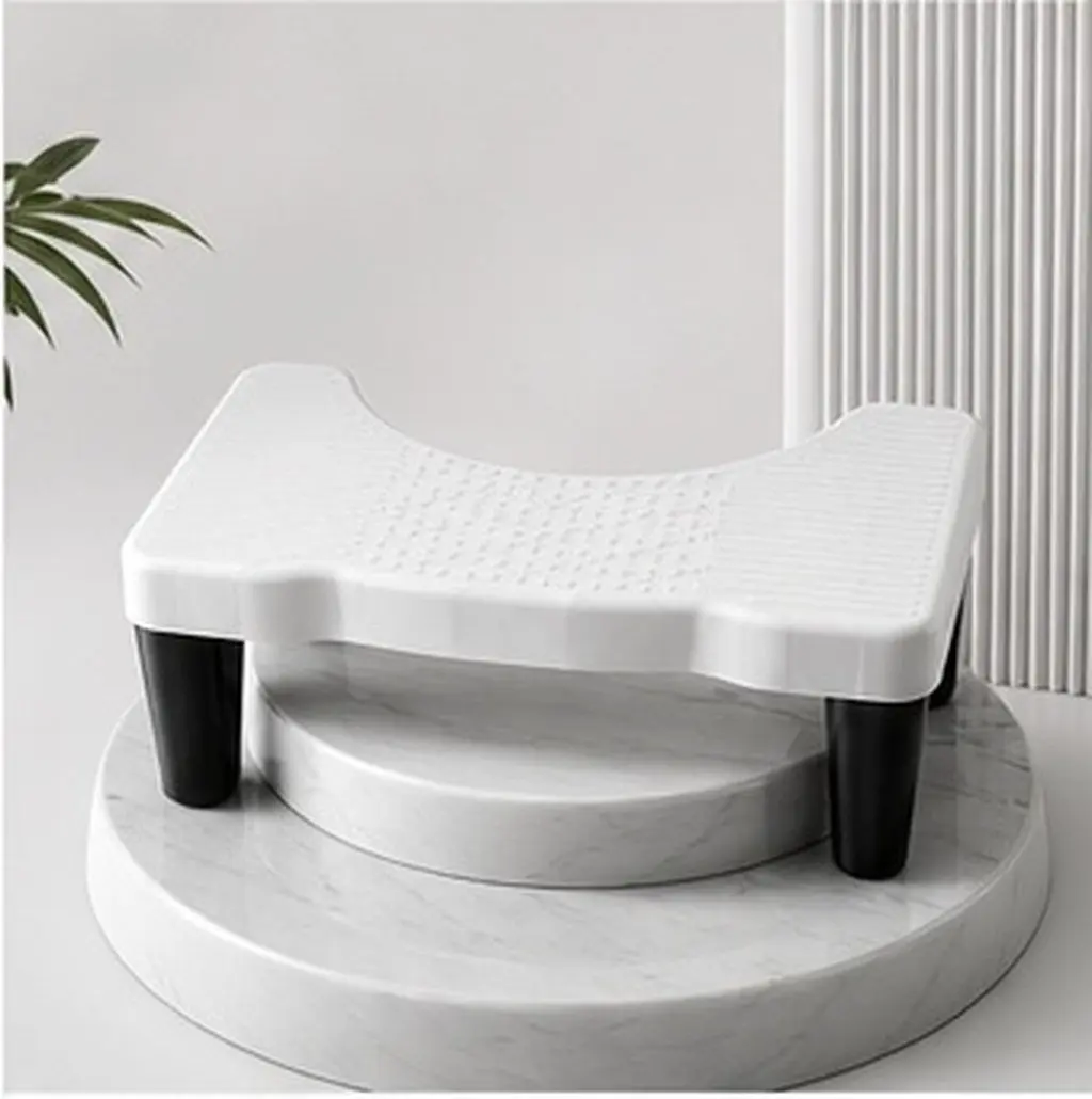 Foot Stool for Toilet – Compact Non-Slip Squatting Stool, Space-Saving Bathroom Step Stool for Adults