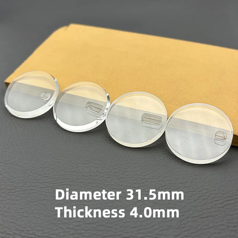 31.5mm*4.0mm Fit NH34/5/6 Movement Flat Step Side Without Bevel AR Coating Fit SKX007 Watch Magnifying Sapphire Glass Crystal