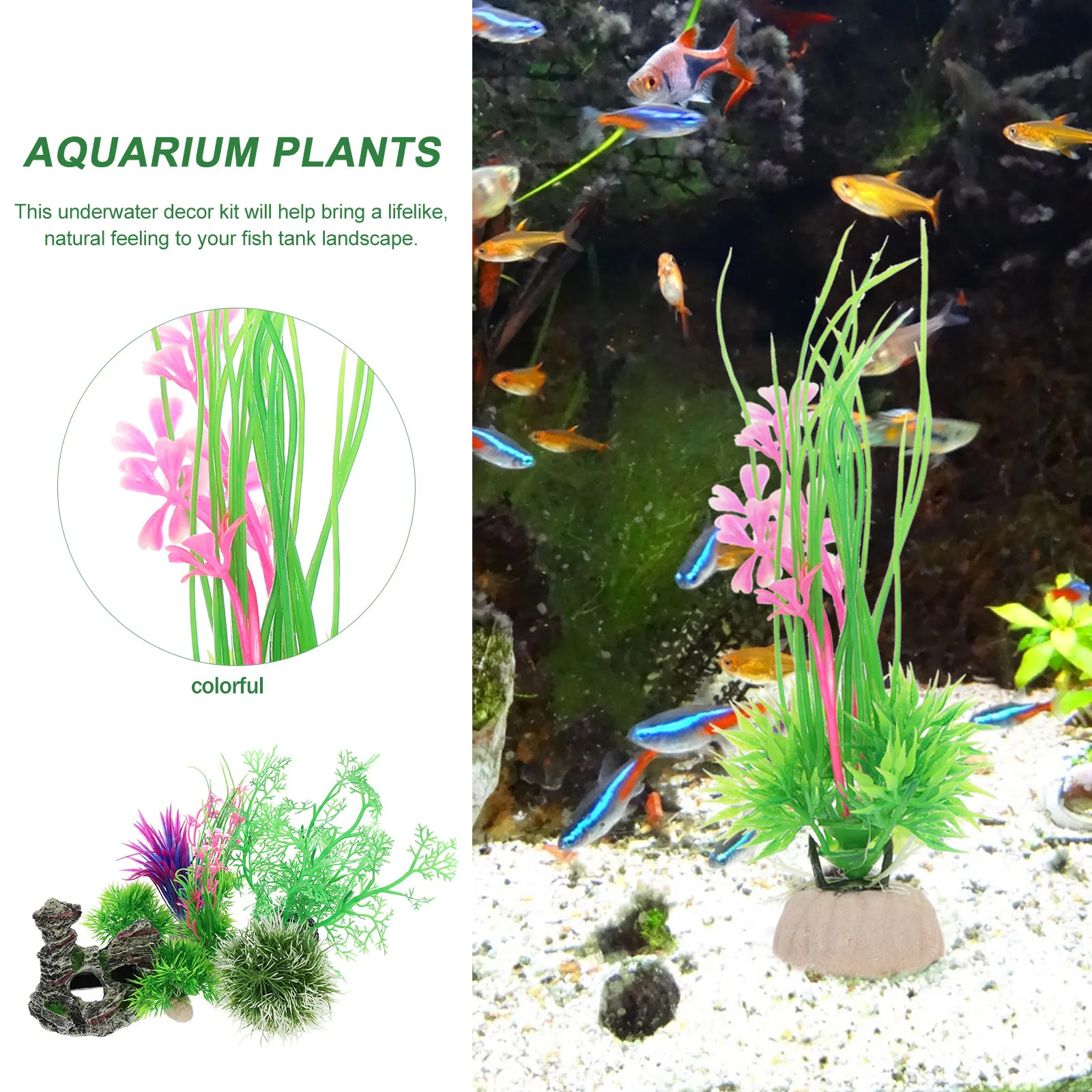 1Set Fish Tank Decoration Kit  - Planted Aquarium Tank Kit ulasan dan harga