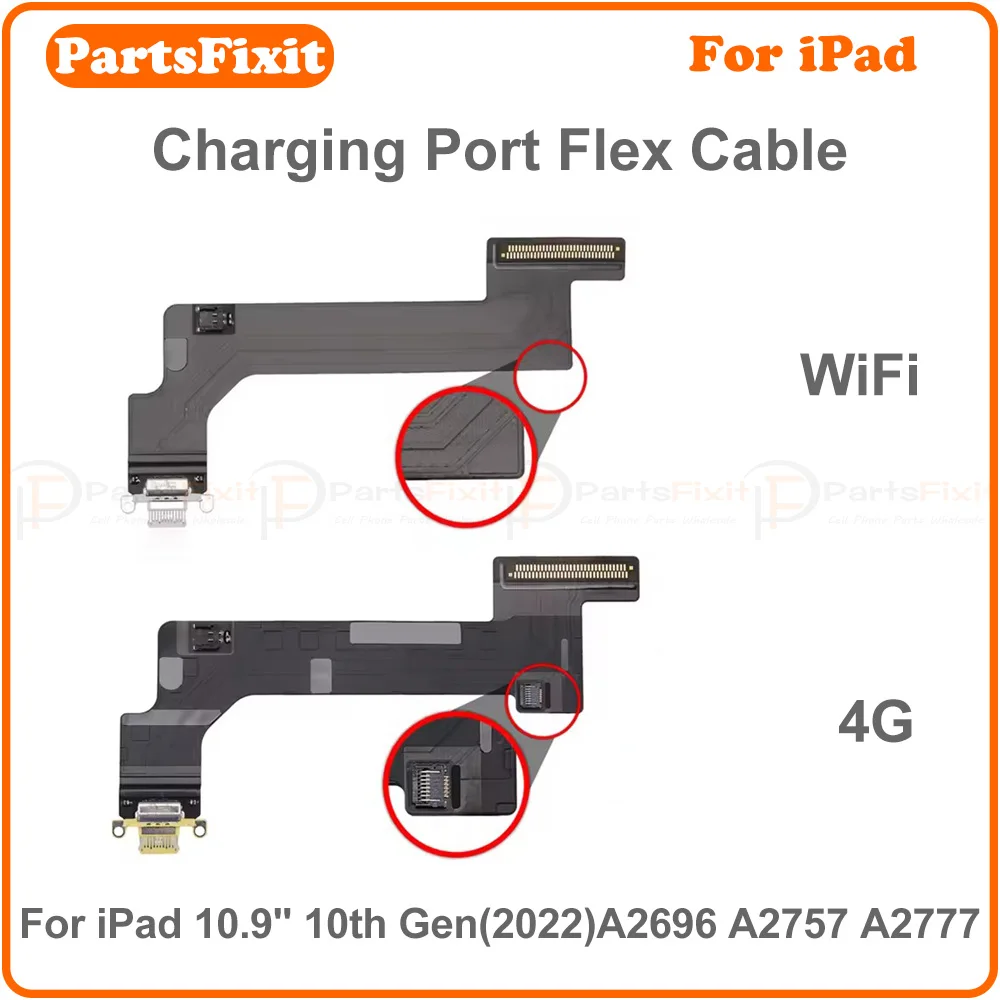 cabo-flexivel-de-porta-de-carregamento-oem-para-apple-ipad-10ª-geracao-109-2022-a2696-a2757-a2777-usb-tipo-c-conector-de-carregamento-flexivel