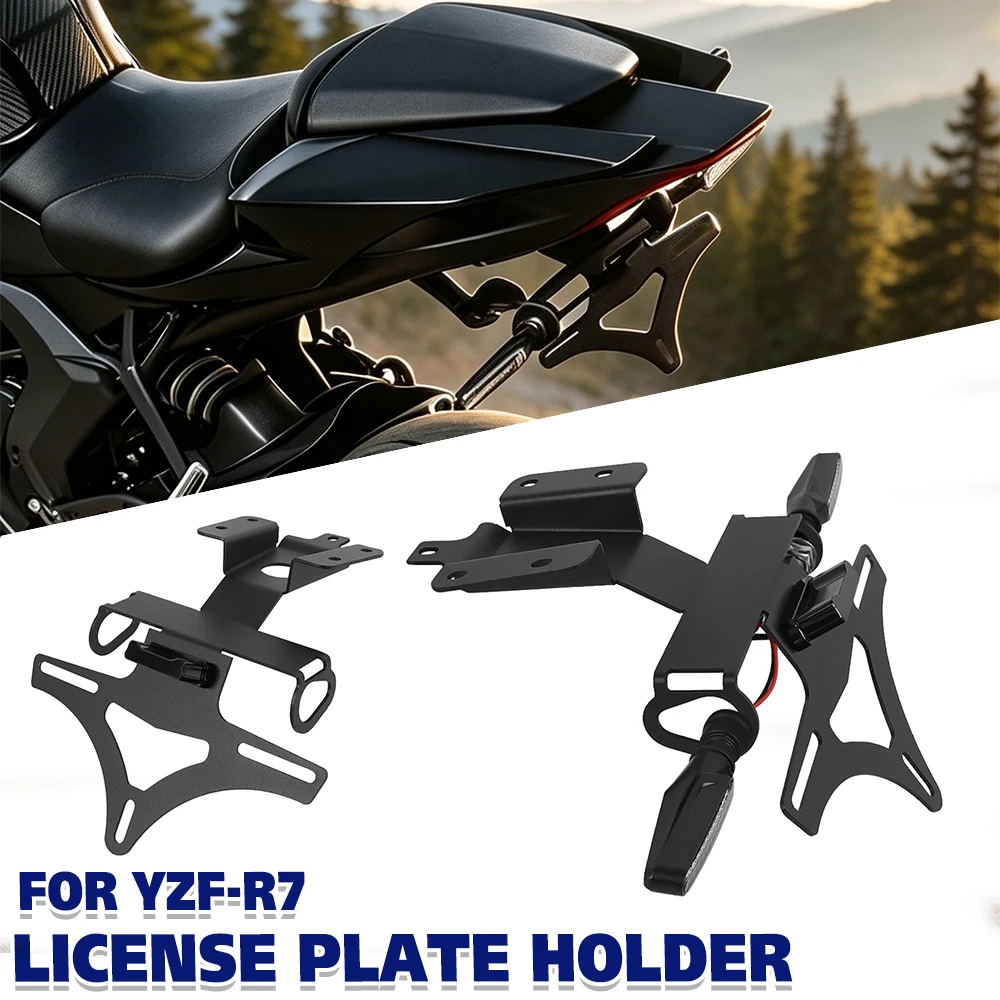 YZFR7 License Plate Holder For YAMAHA YZF-R7 YZF R7 2021-2026 Rear Tail Tidy Fender Turn Signal Led Light Motorcycle Accessories
