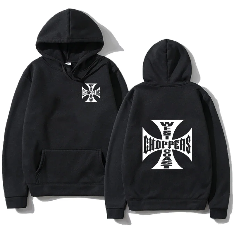 West Coast Iron Cross Choppers Printed Men's Hooded Fashion Cool Sweatshirt Unisex Fashion Fleece Oversized Hoodie Streetwear