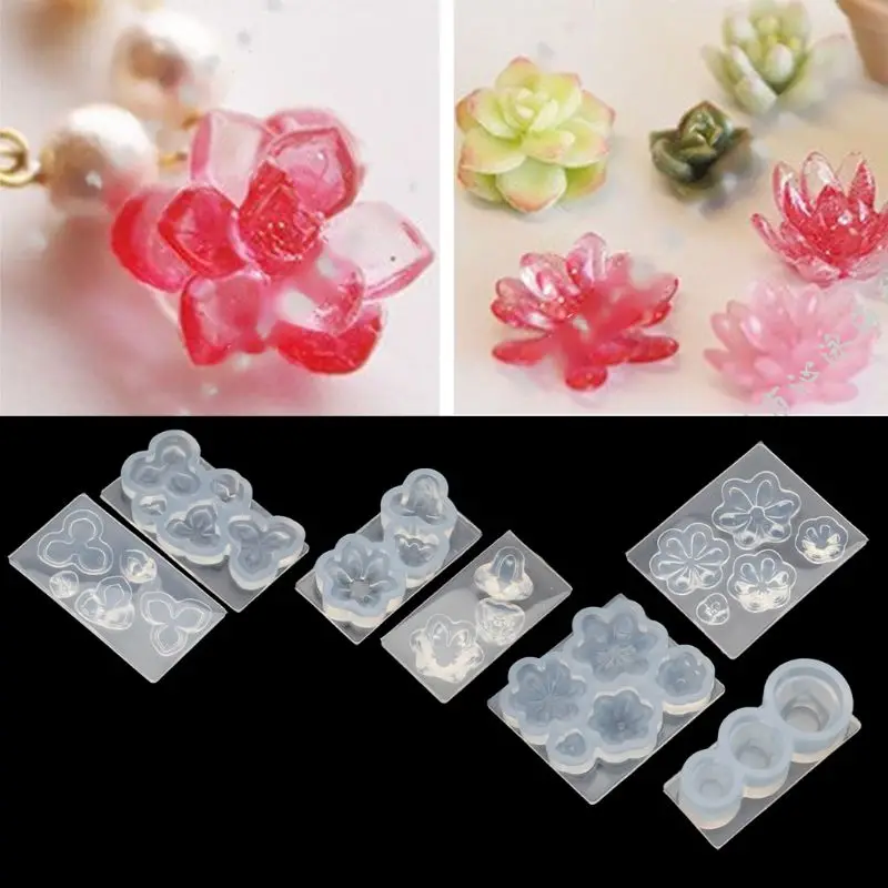 Y1UB Mini Size Flower Succulent Plants Flowerpot Silicone Resin Mold Art Craft Tools