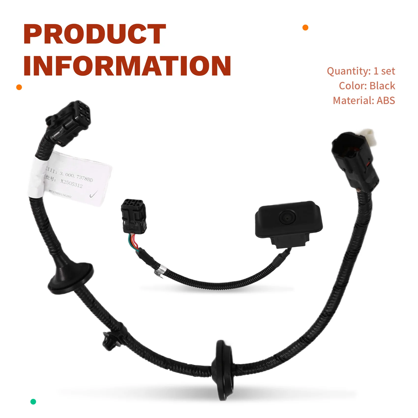 Practical Car Reversing Camera+ Frame Harness 3667340P3061 4010300P3011 For JAC T6/FRISON T8 Truck/PICKUP Reverse Image