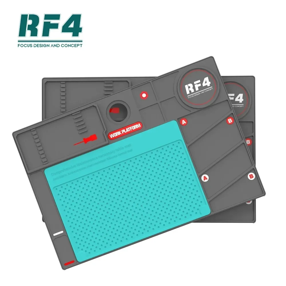 RF4 RF-PO2 Microscope Maintenance Mat  Antistatic Silicone Soldering Mat Universal Heat Resistant Phone Repair Platform  ﻿