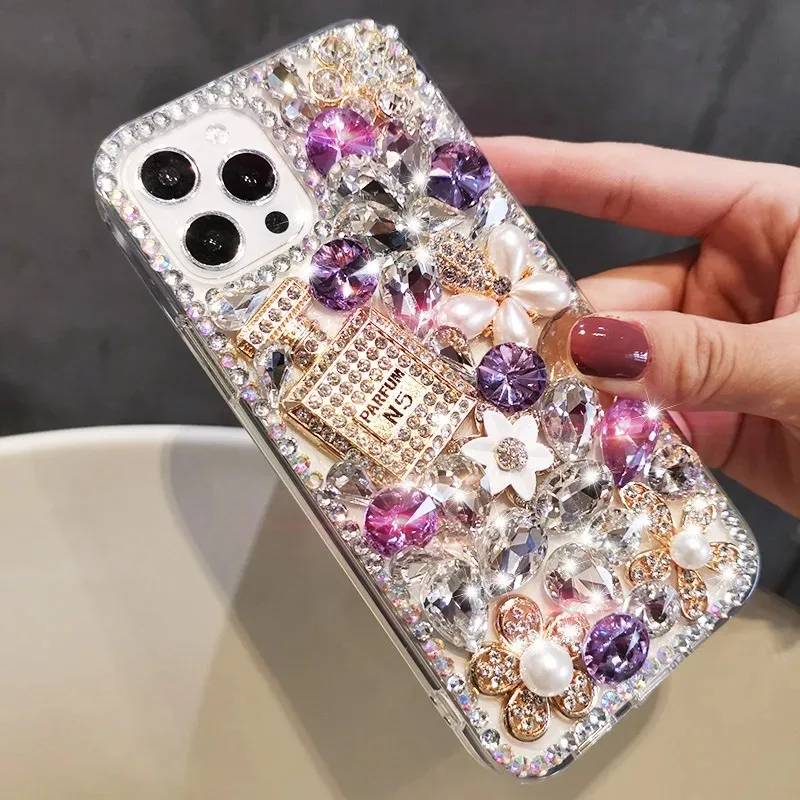 Bling Bling Protective Phone Case, Luxury Shiny Crystal Rhinestone, Diamond Clear, for Samsung S24 S21 FE S22 23Ultra Note20