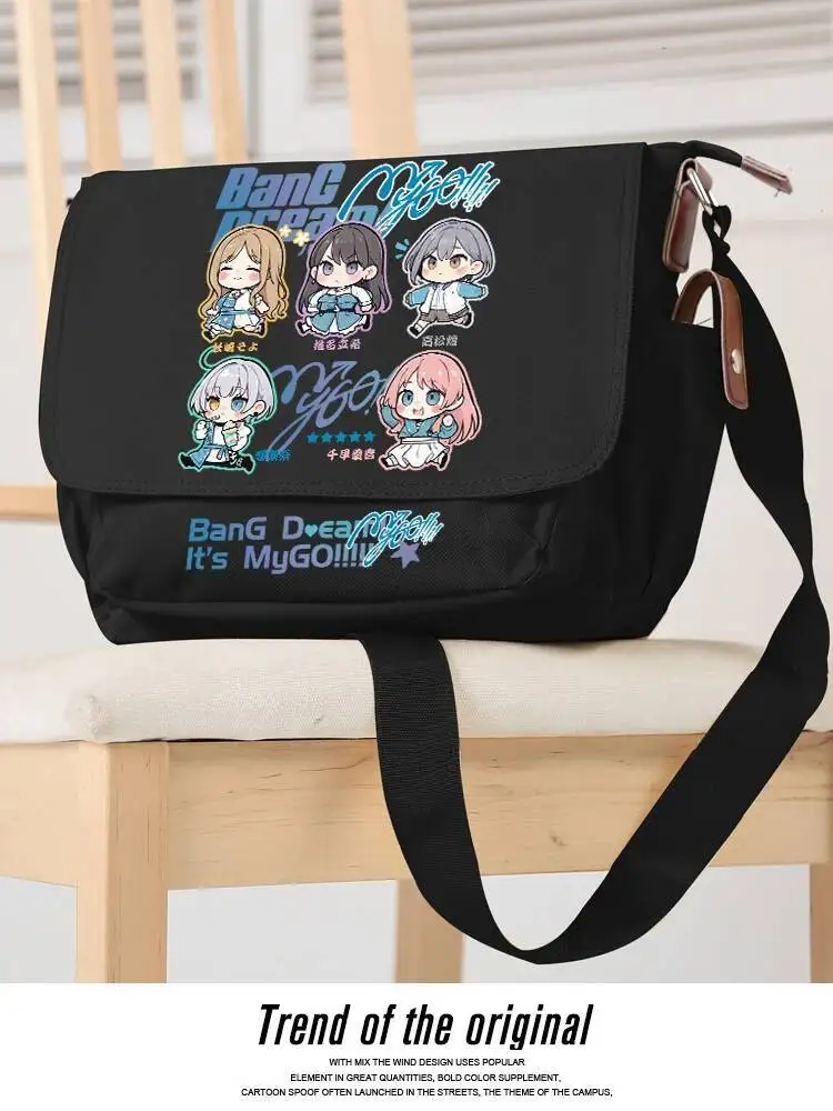 

2025 Anime Bang Dream It's Mygo Fashion Canvas Unisex Shoulder Cosplay Student Messenger Bag Itabag Shopping Gift