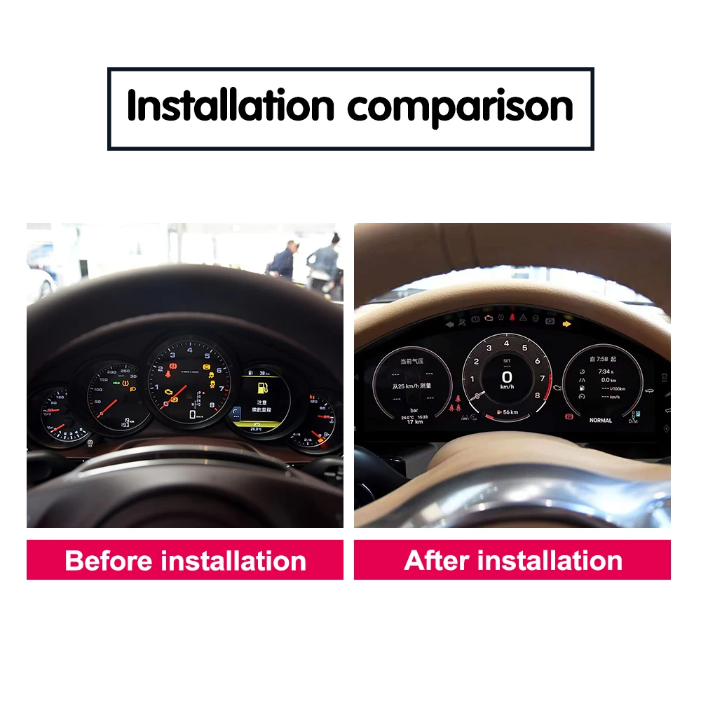 Krando 12.3Inch LCD Dashboard Speed Digital Instrument Cluster for Porsche Panamera  Instrument Panel Cockpit Carplay