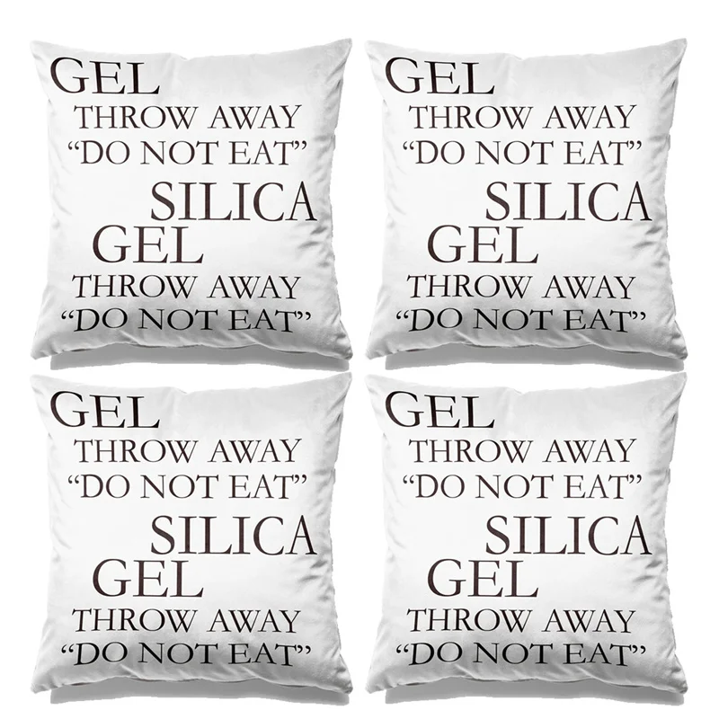 

Aertemisi Set of 4 Silica Gel Do Not Eat Throw Away Package Square Throw Pillow Cushion Covers Cases Pillowcases 45cm x 45cm