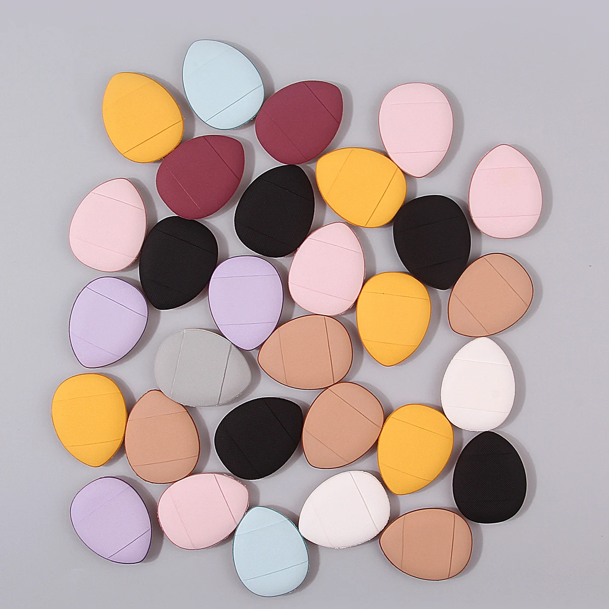 30PCS portable color-mixing makeup powder puff, soft air cushion thumb concealer powder puff, no powder sticking makeup tool