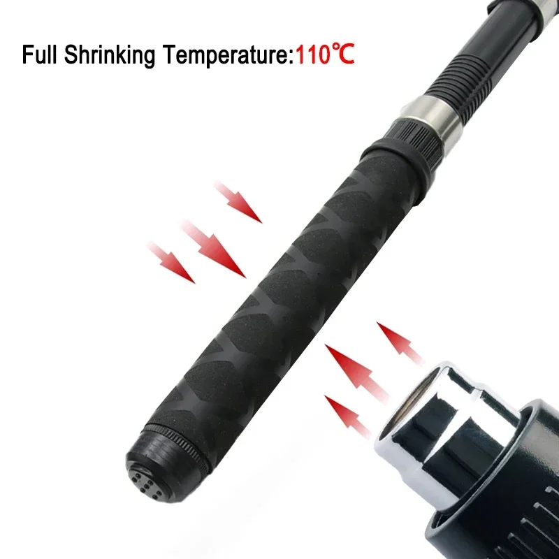 Non Slip Heat Shrink Tube Fishing Rod Wrap 15 18 20 22 25 28 30 35 40 45 50mm Black Handle Insulated Protect Waterproof Cover