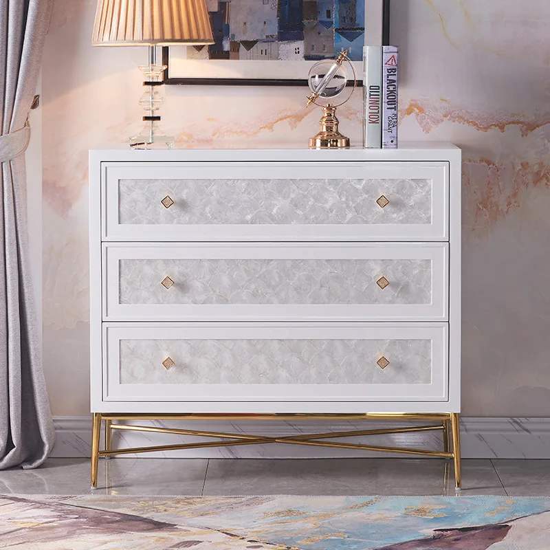 Modern American entrance cabinet, dining side cabinet, bedroom large-capacity silent storage cabinet