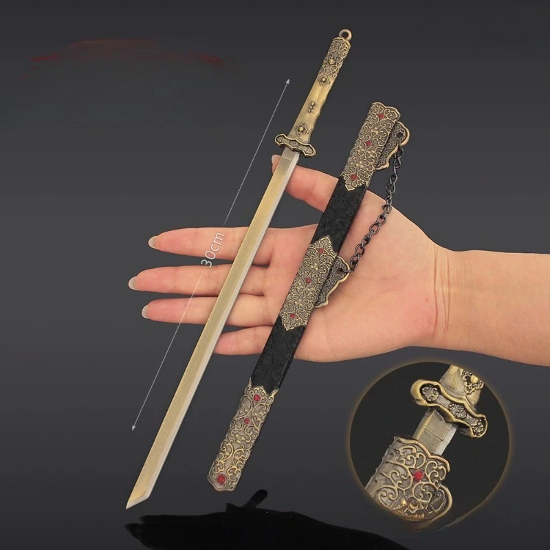 Espada de juguete de Anime de 30cm/11,81 pulgadas, arma antigua periférica, Pilar General de país con funda, modelo de aleación, accesorios de colección, adornos