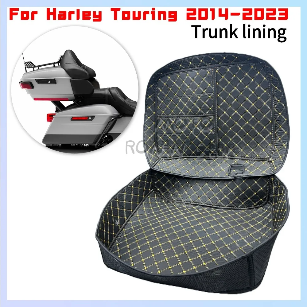 

For Harley Touring Road King Street Glide Limited FLH 14-Up Motorcycle Travel Pack Trunk Carpet Liner Inner Inserts Leather Bag