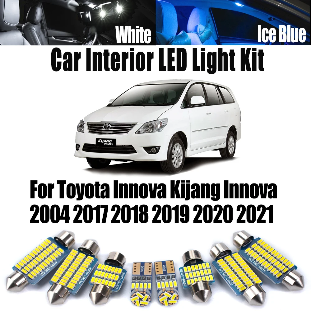 Canbus LED الداخلية القراءة مصباح سقف سيارة جذع الباب لمبات عدة لتويوتا إنوفا كيجانغ إنوفا 2004- 2019 2020 2021 اكسسوارات