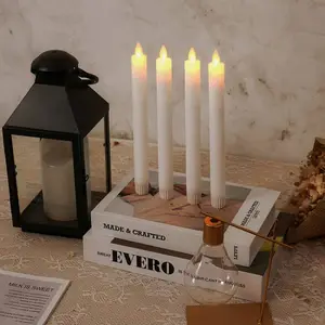 Fern kontrollierte bewegende Flamme Elfenbein -LED -Verjüngungskerze, Tanzend Wick, Kerzenstick, Weihnachten, Hochzeit, Zuhause, Tischdekoration, H23 cm 10 Hauptverkaufs Weihnachtsfest -Castizal - №5