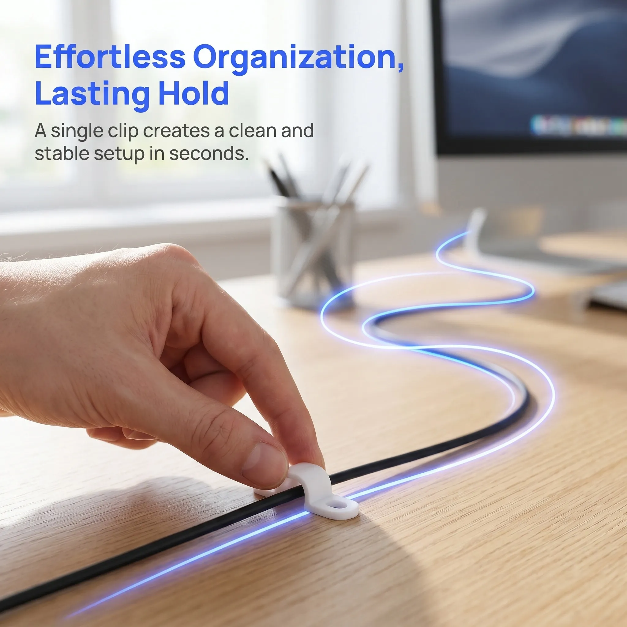 100 Stück Kabelklemmen-Organiz – Desk Cable Clip Bewertung und Preis