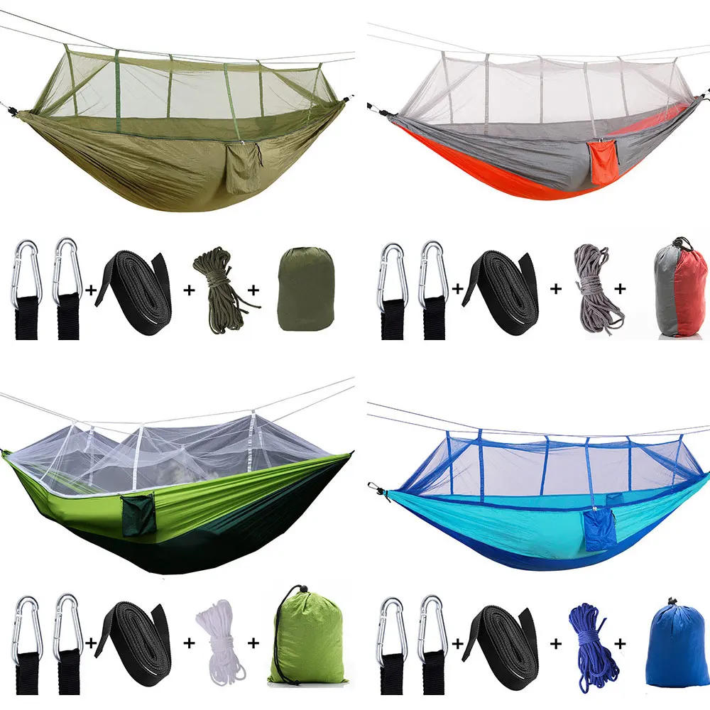 2 Person Mosquito Net Hammock Ultra Light Nylon Camping Sleeping Hammock Hanging Swing Chair Sky Tent NA105S