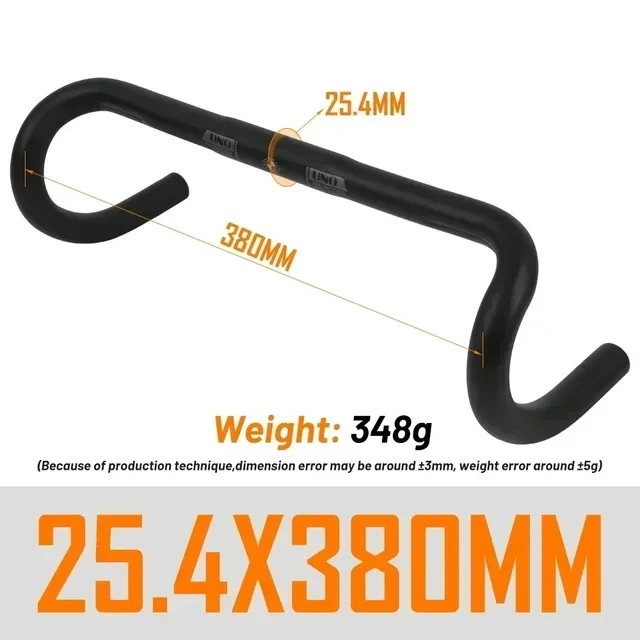 UNO UltraLight Racing Road Bike Handlebar Bent Bar 25.4/31.8MM 360/380/400/420/440/460MM 6061 Aluminum Alloy Stem Handlebar image 3