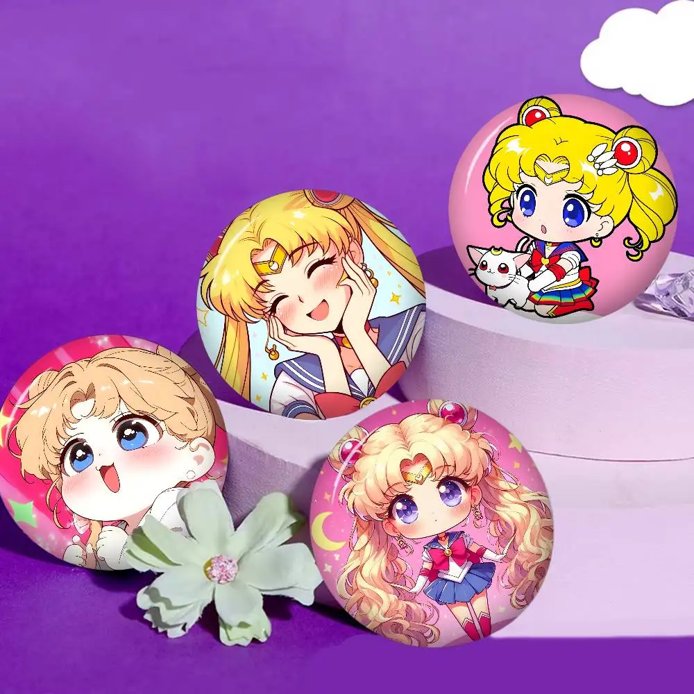 Supernatural Girl S-Sailor Moon  Button Pins Slogan Creative Brooches Backpack Clothes Decoration Fashion Cartoon Jewelry Gifts