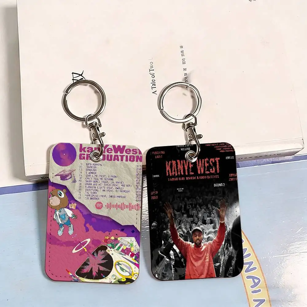 

K-Kanye W-West Rapper Card Holder Suitable For Bank Business Work Card Holder Credit ID Card Badge Bag Holder Keychain