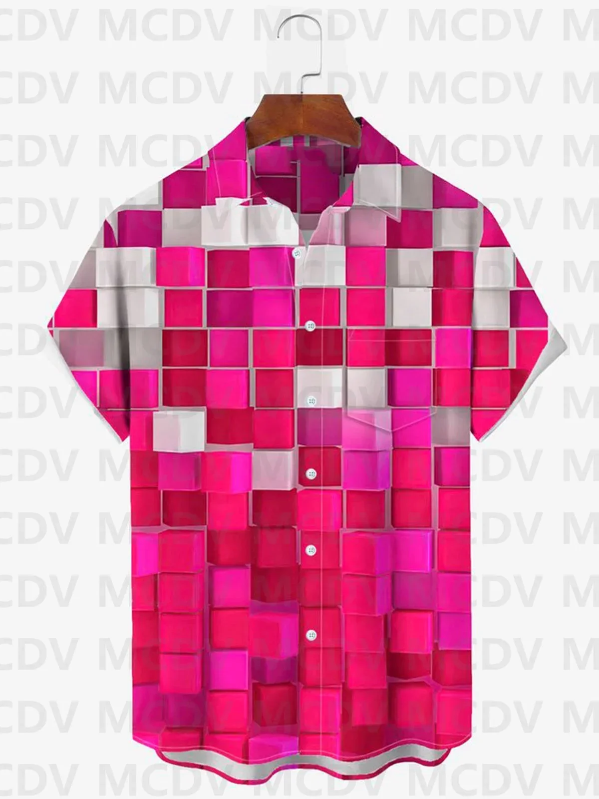Herren bunt gestreiften Farbverlauf einfachen Druck Kurzarmhemd 3d Hawaii Hemden Sommer
