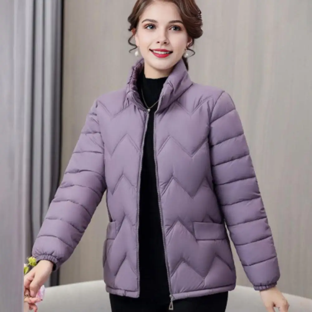 PLUS SIZE New Fashion Women Down Cotton Jacket Autumn Winter Stand Collar Long Sleeve Warm Coat Female New