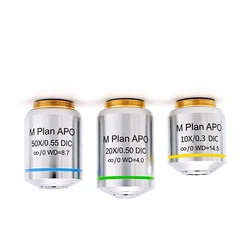 High Resolution Metallographic Plan Apochromatic Microscope Objective 10X 20X 50X APO Long Working Distance DIC Microscope Lens