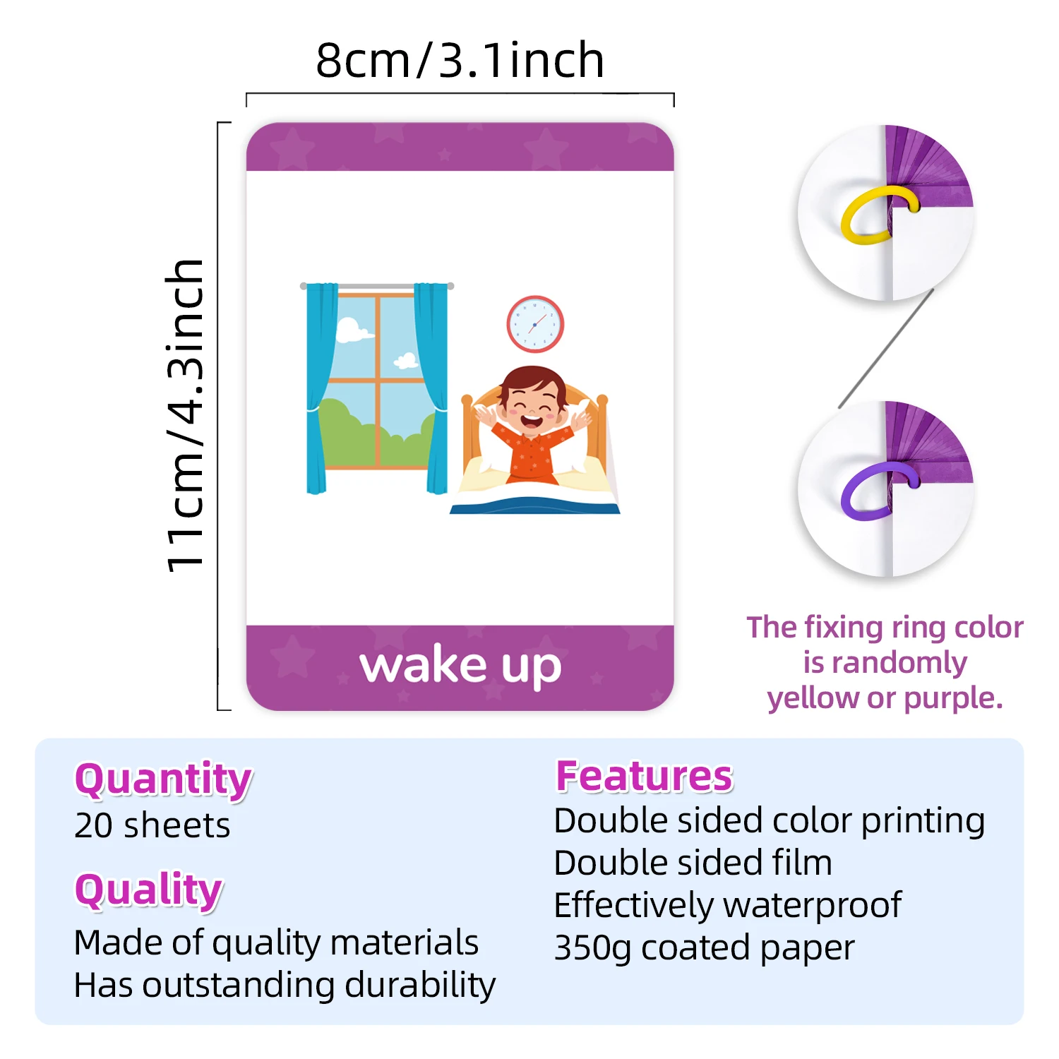 20 قطعة من بطاقات الروتينية اليومية، أدوات تعليمية للمساعدة البصرية لتأخير الكلام والتعليم الخاص غير اللفظي #2
