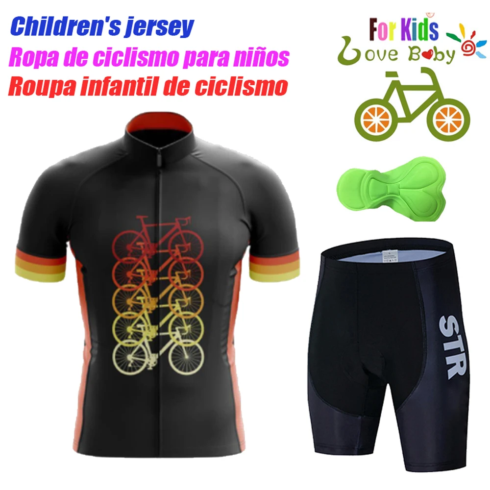 2022 Kids Cycling Clothing Summer Kids Jersey Set Biking Suit Short Sleeve Clothes MTB Children\'s Cycling Wear