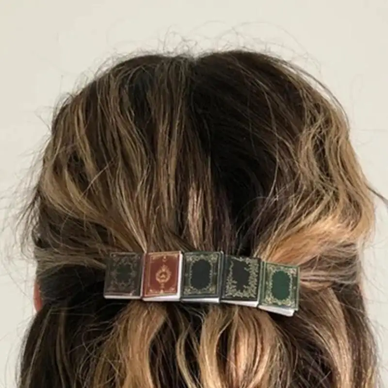 

Miniature Book Hair Clip for Teens Girl Vintage Hairclip French Hair Ornament 6XDA