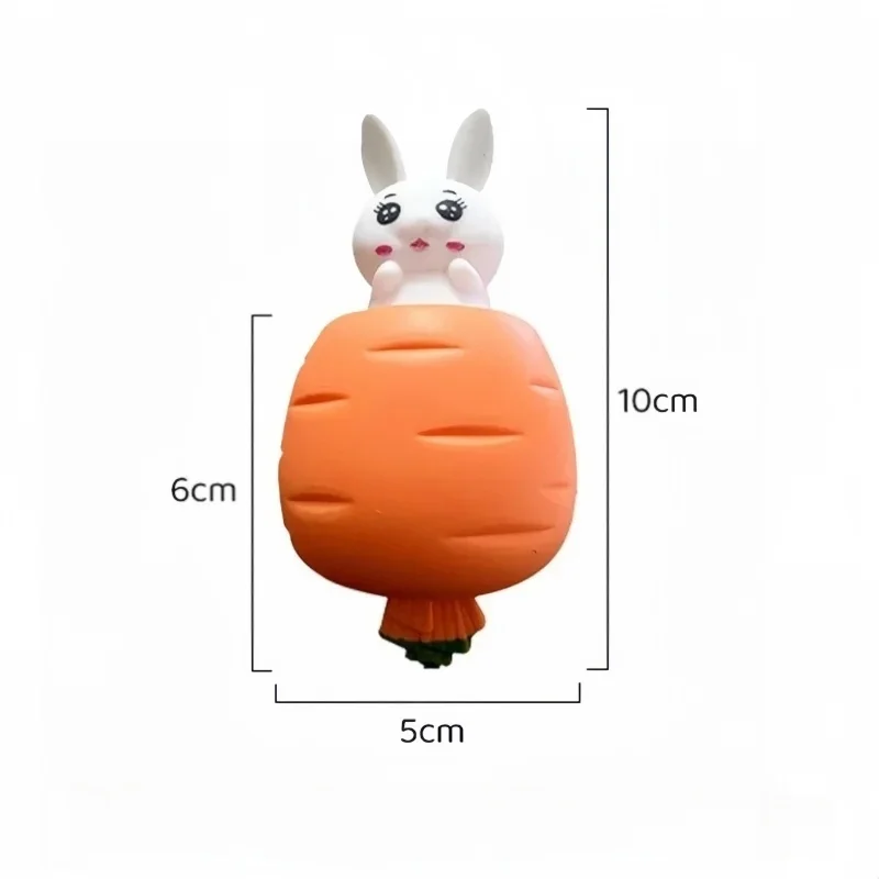 Giocattolo telescopico da spremere con coniglio carota pasquale per bambini, creativo, antistress, musica, pizzico, tazza, ravanello, coniglio, regalo per bambini