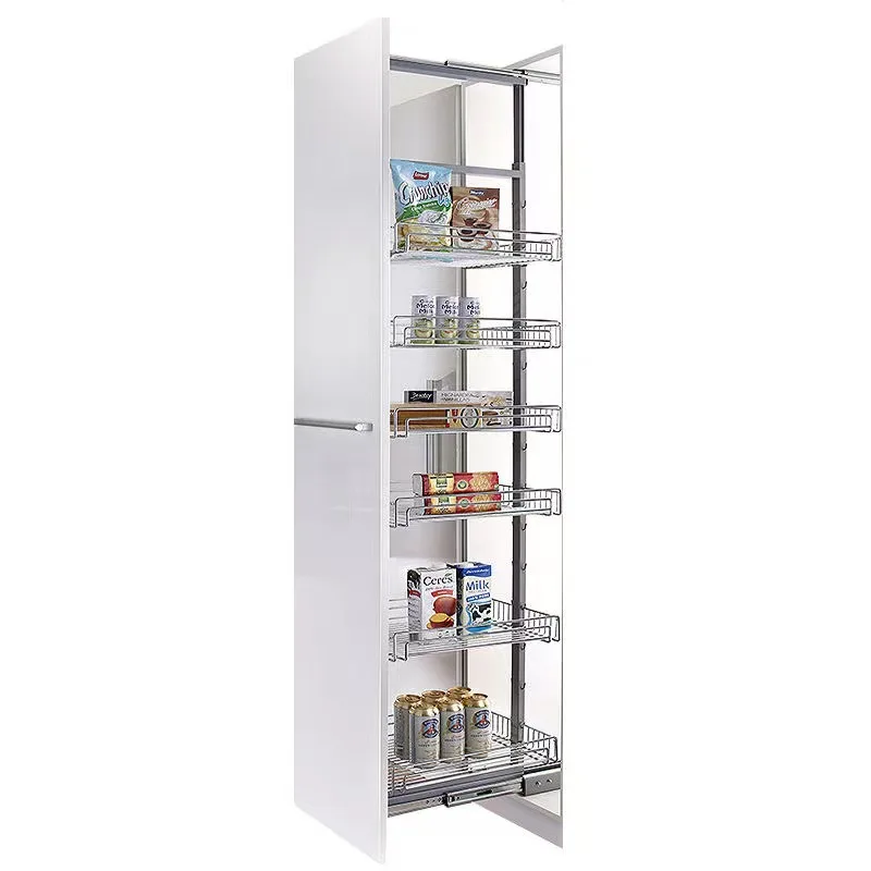 

Modern Half Pantry Basket Storage Drawer Stainless Steel Modular Metal Soft Gear