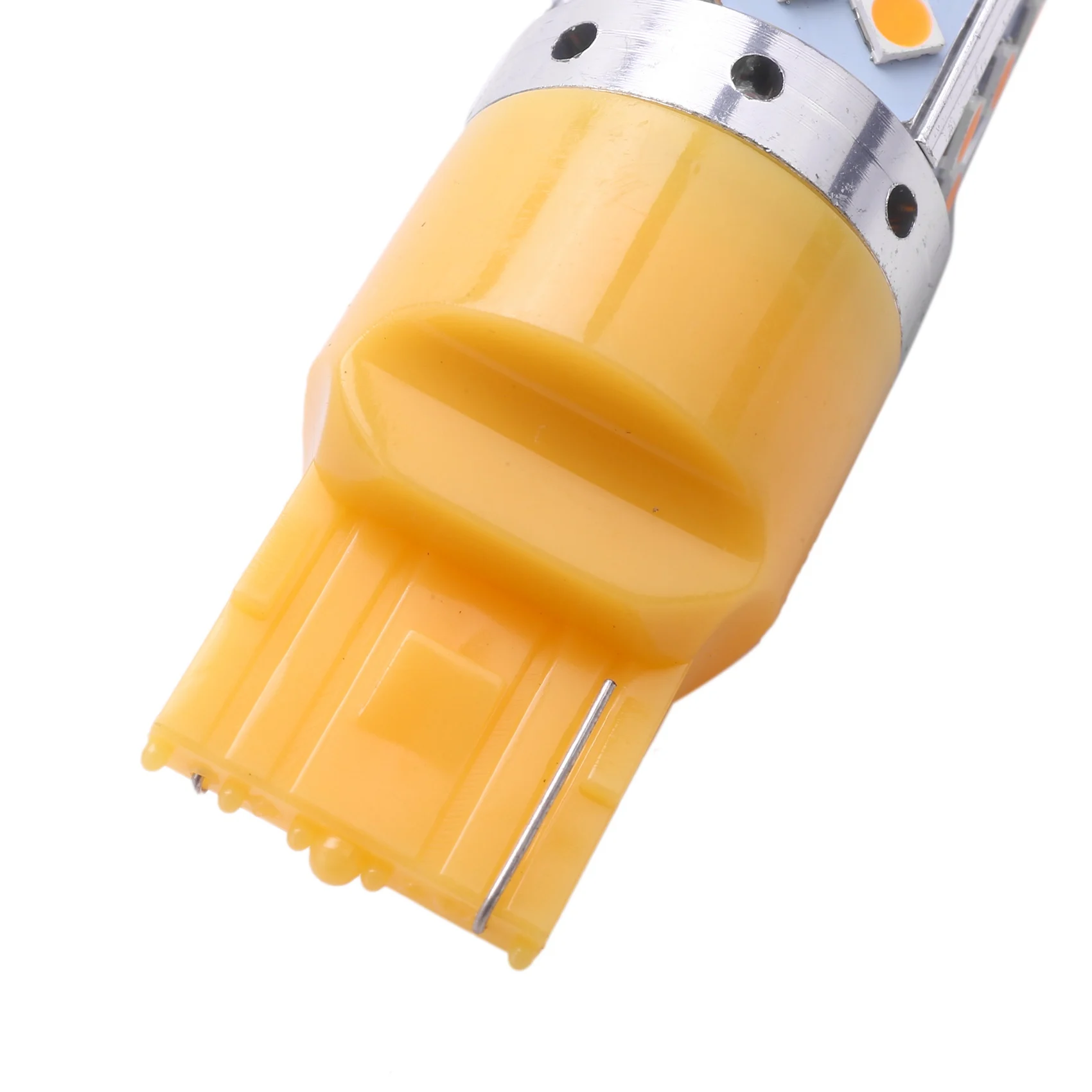 T20 W21W 3030หลอด LED CANbus สำหรับรถยนต์ไฟสัญญาณเลี้ยวแสงสีเหลืองอำพัน12V 24V