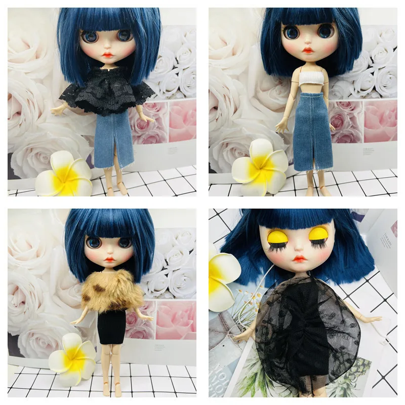 

Комплект одежды для куклы Blyth, черная газовая юбка для 1/6 BJD Blyth, Одежда для куклы, аксессуары для кукла Azone