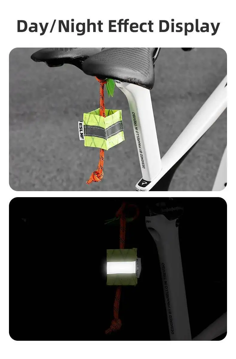 ESLNF Reflektierender Fahrradsitz-Anhänger Sicherheitsanhänger Hohe Sichtbarkeit Nachtfahrrad-Zubehör Einzigartig für Rennräder und Mountainbikes – Detail 8
