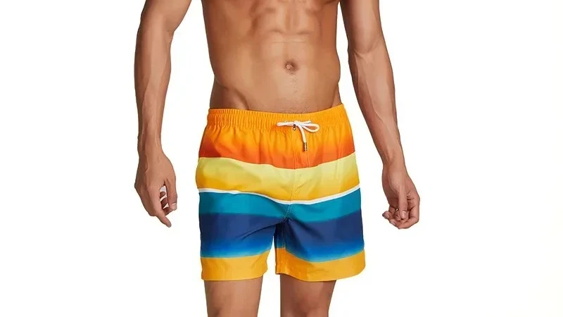 Men's Beach Board Shorts Summer Seaside Printed Quick Drying Beachwear Leisure Pockets Sports Boxer Shorts Youth Homewear Trunks
