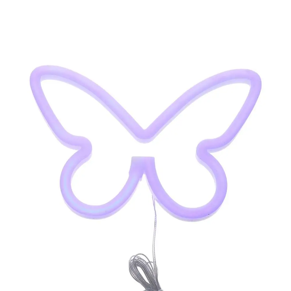 

Декоративные светильники Энергосберегающий светильник в форме бабочки Настенный пластиковый светодиодный неоновый свет с питанием от USB/батарейки Рождество