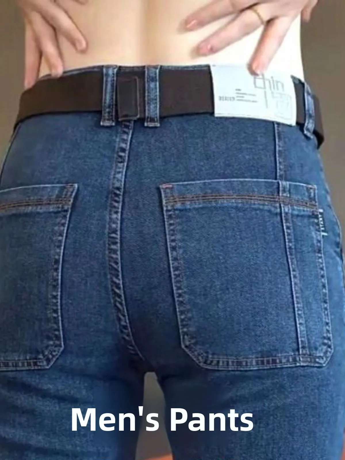 Jeans in denim a gamba dritta slim fit da uomo Pantaloni leggeri autunnali antiscottatura con contenuti multipli Youthfu...