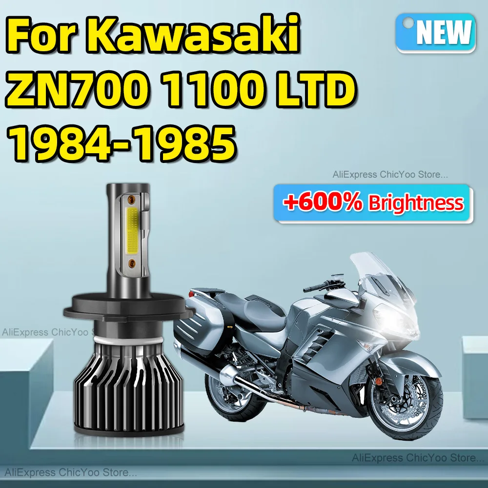 For Kawasaki ZN700 1100 LTD 1984 1985 Mini H4 LED Motorbike Headlight Bulb 15000LM 6000K Motorcycle Headlight with Fan Cooling