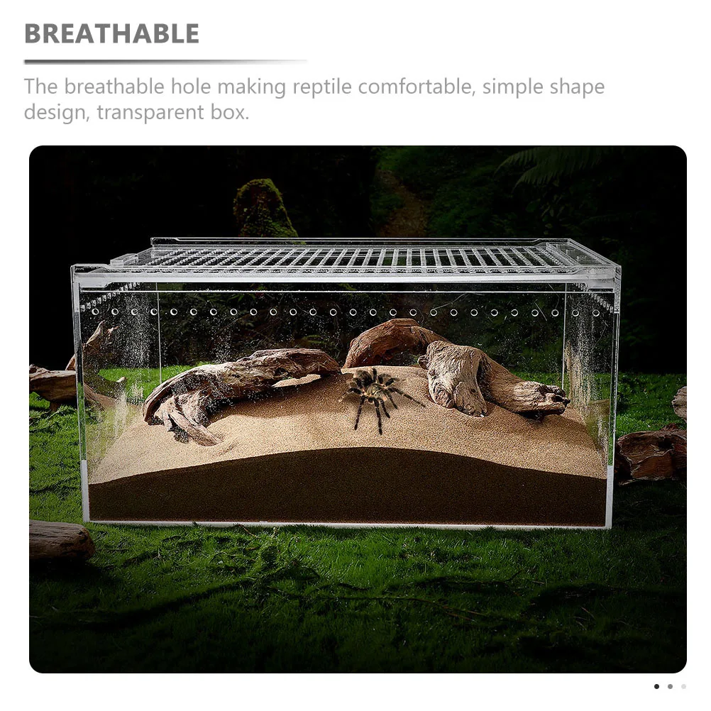 

Anti-Leak Reptile Habitat Transparent Acrylic Box For Spider Lizard Turtle Frog Corn Snake Breeding Cricket Keeper