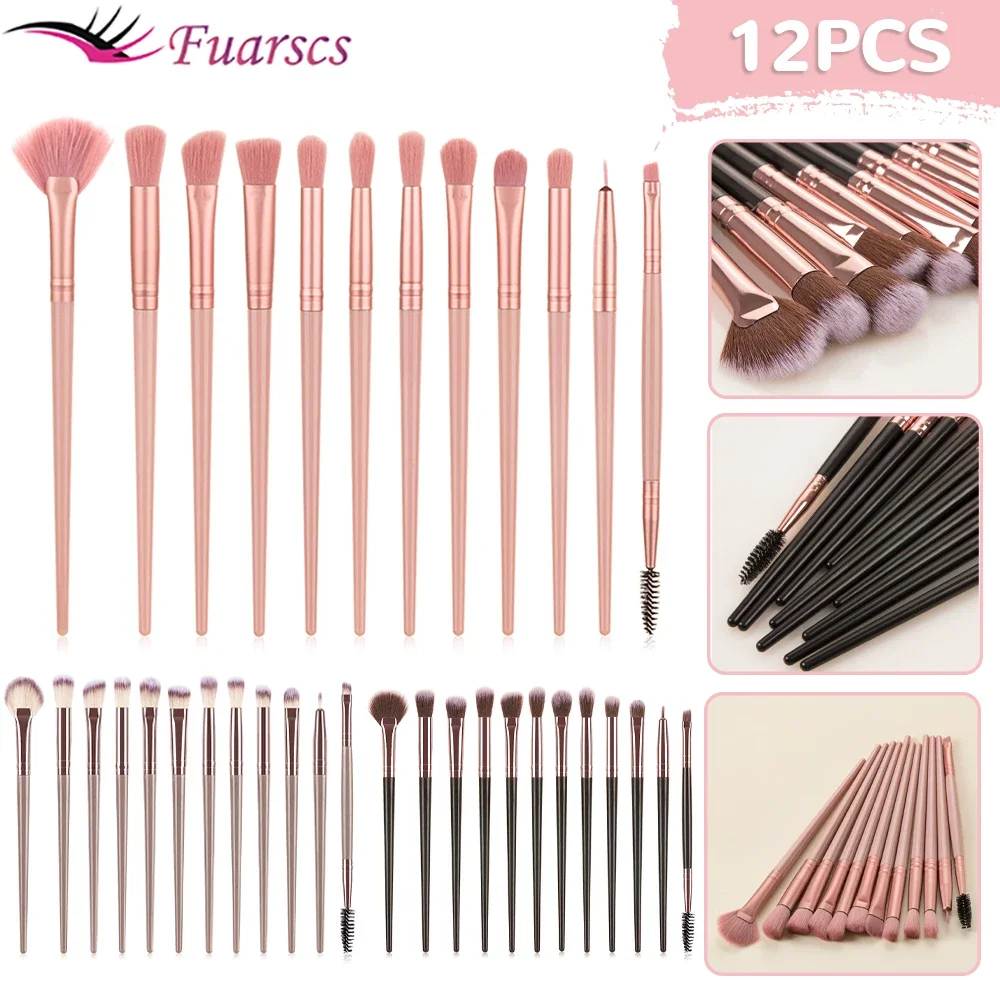 

12PCS Makeup Brushes Set Soft Eye Shadow Foundation Women Cosmetic Brush High gloss brush Kabuki Blending Makeup Brush Tools