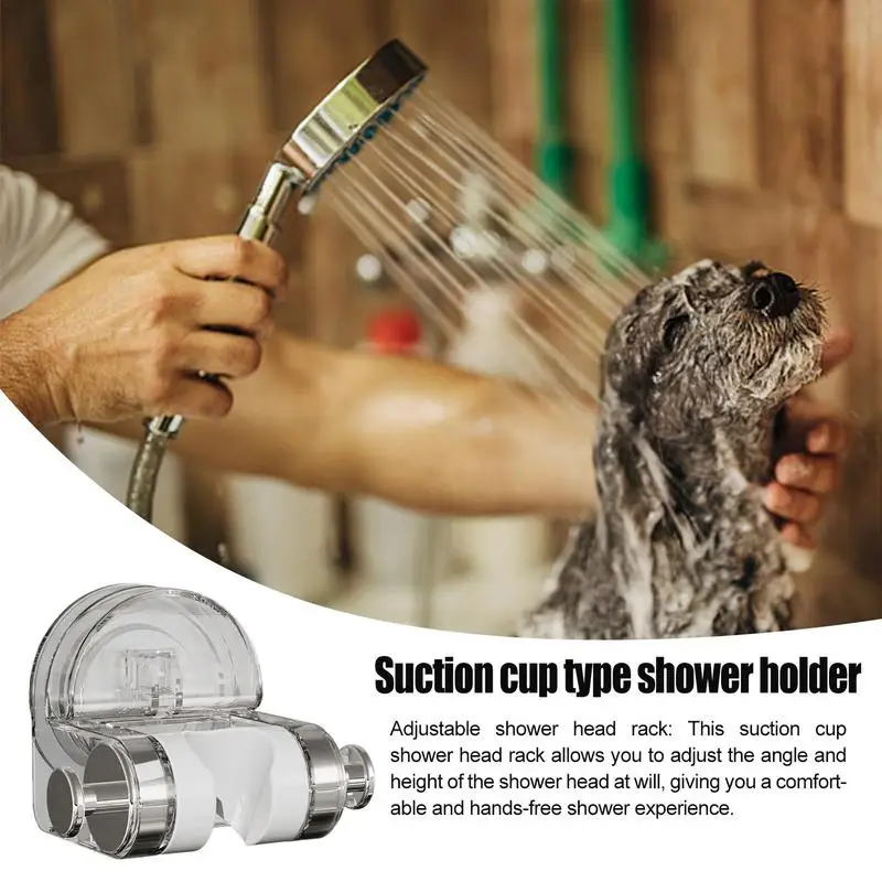Suction Cup Shower Head Rack High Pressure Shower Head One-key Stop Water Toothbrushes Head Water Saving Shower Head With Filter