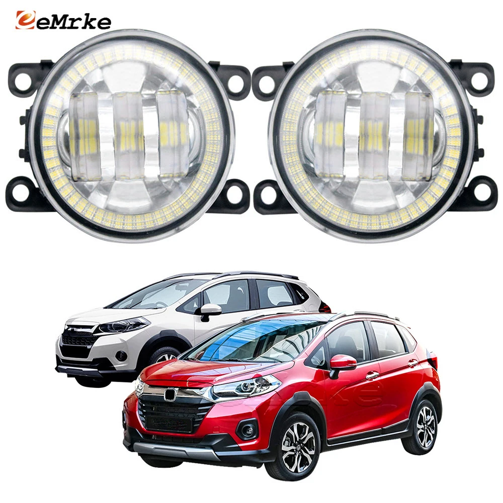 2 pezzi Led Angel Eye DRL Halo fari fendinebbia per auto gruppo luce di marcia diurna per Honda WR-V GL 2017 2018 2019 2020 2021