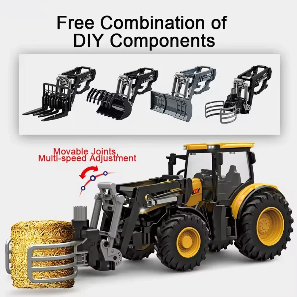 Scene Simulation Farmer Truck Toys for Boys 1/24 Inertia Farmer\'s Combined Soil Preparation Vehicle For Kids Toy Children\'s Days