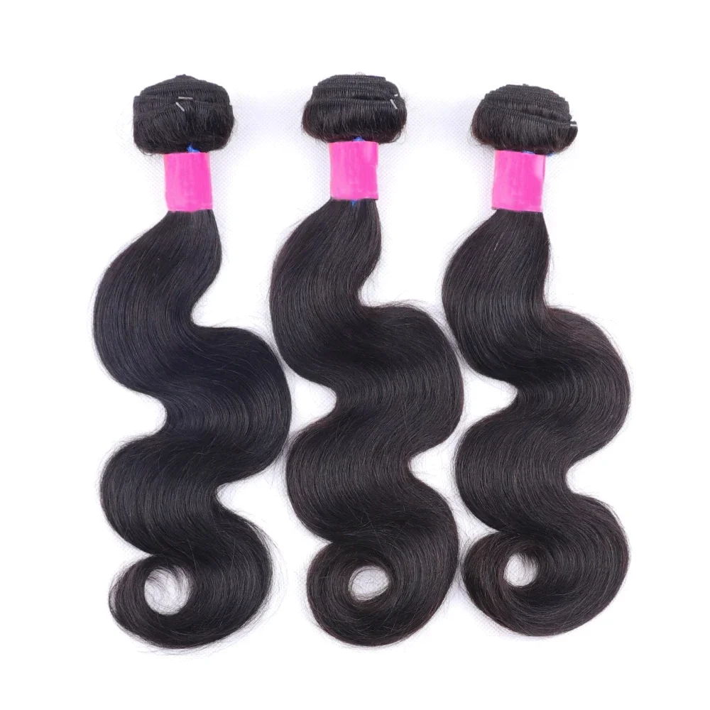 Mèches Body Wave brésiliennes naturelles Remy 10-40-Natural Document, extensions de cheveux, tressage à double trame, lots de 3