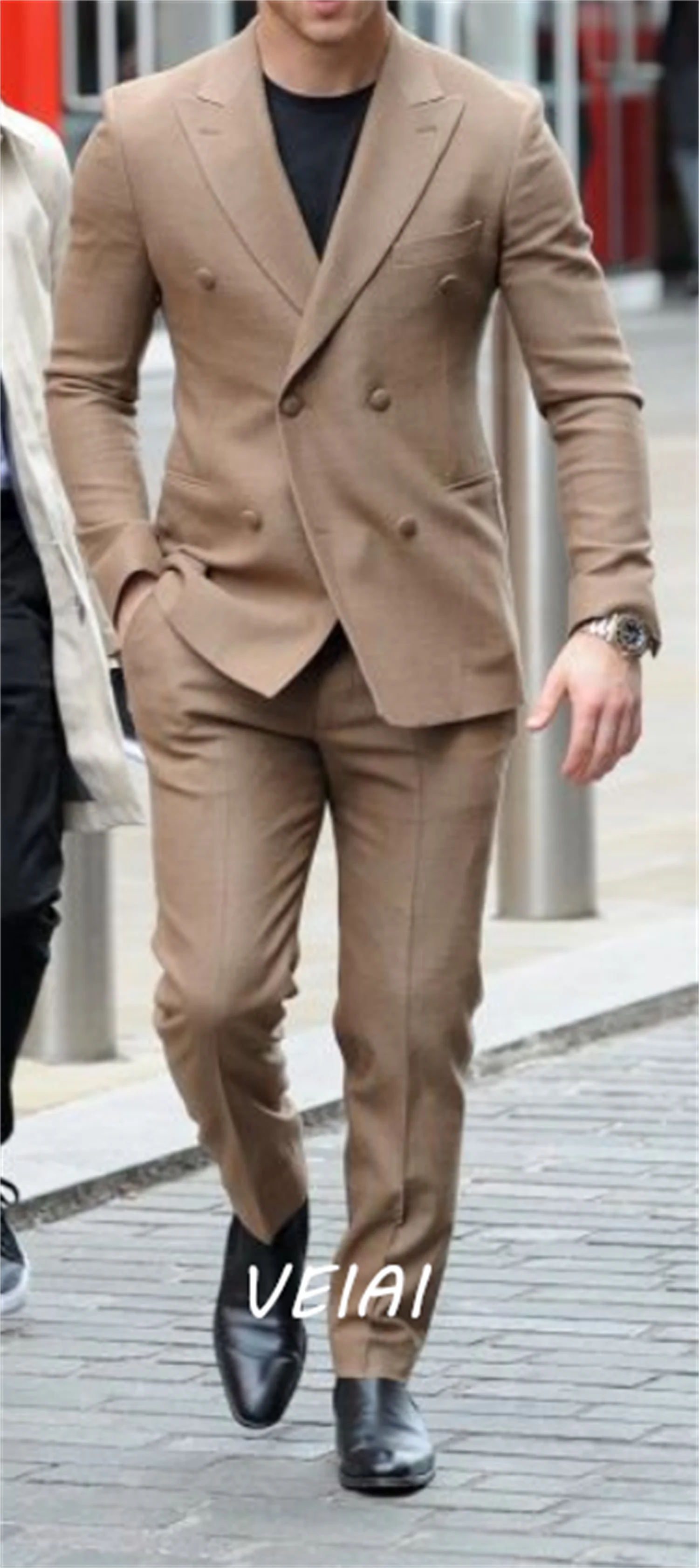 

Новое поступление по индивидуальному заказу, коричневая одежда для жениха, свадебное платье, платье для выпускного вечера, деловые костюмы, костюмы для вечеринок, костюм homme mariage, две части (джек)